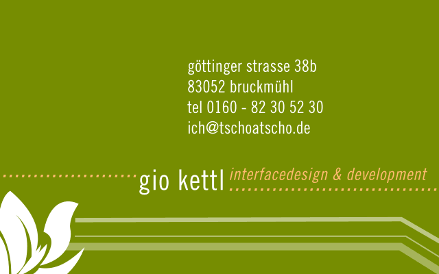 Gio Kettl, Interface Design & Development
